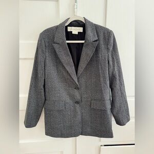 Black & Grey Plaid Blazer
